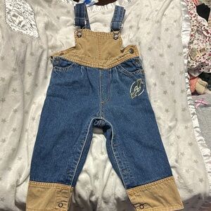 Jordache toddler Denim and Tan Overalls